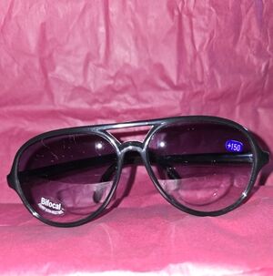 Black Aviator Bifocal +1.50  Sunglasses